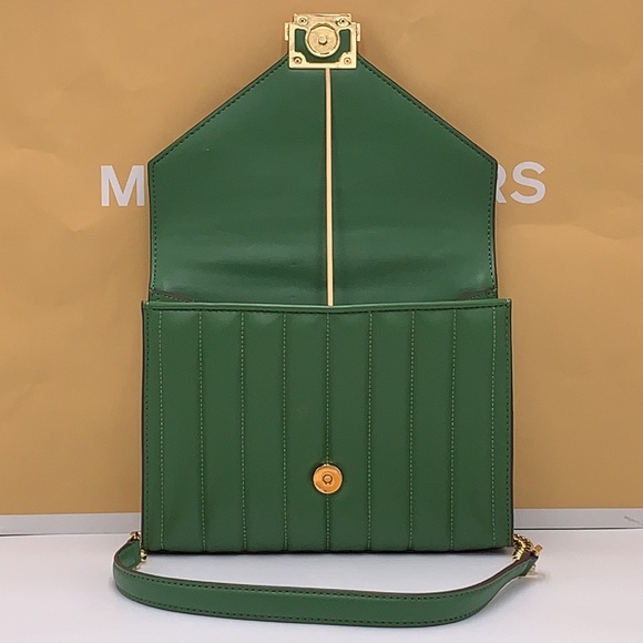 MICHAEL KORS MEDIUM FLAP CHAIN
SHOULDER CROSSBODY BAG FERN
GREEN COLOR - Picture 8 of 16